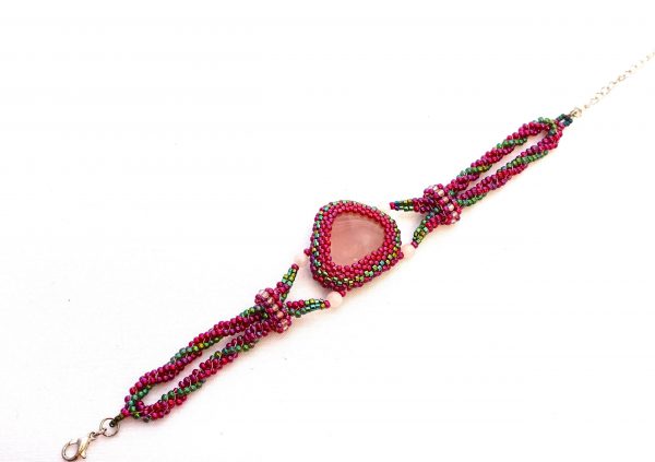 Bracelet femme rose quartz, Bijoux d'Art Magenta, Indre-et-Loire, 37